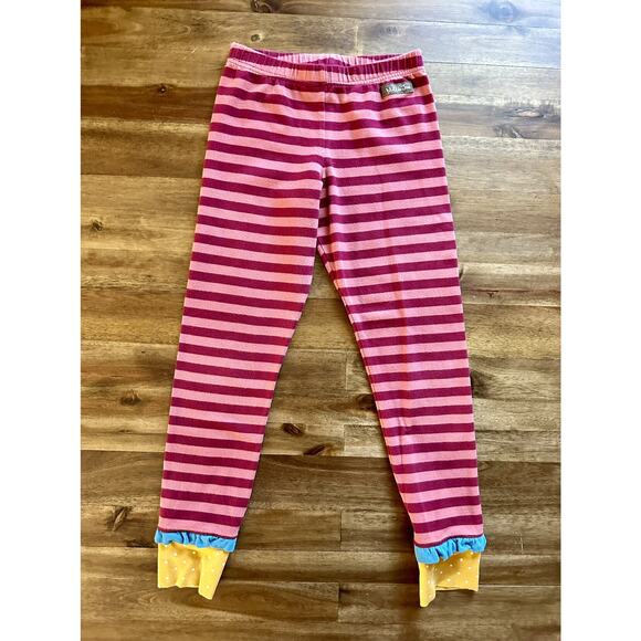 Matilda Jane Choose Your Own Path Be Humble Knit Red Yellow Striped Leggings 8 - Picture 2 of 7